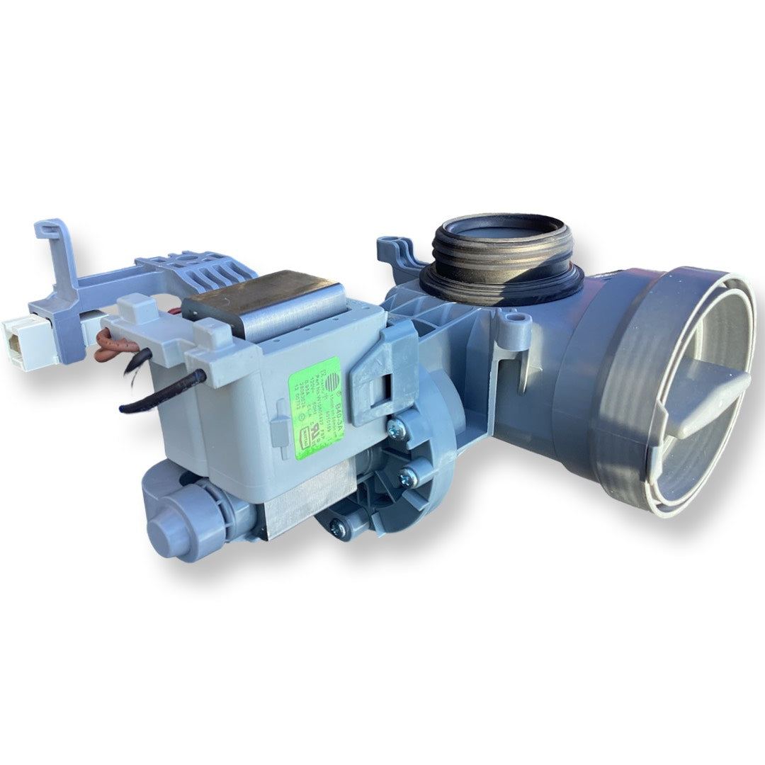 Whirlpool WPW10605427 Drain Pump for front-load washers, genuine OEM replacement part.