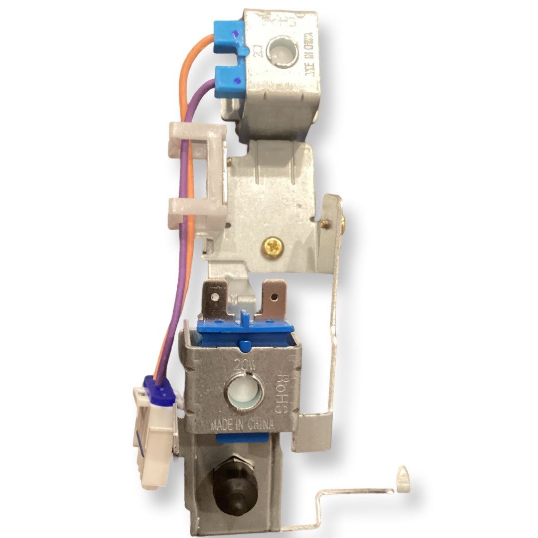 GE WR57X27527 Water Inlet Valve for GE refrigerators, OEM replacement part.