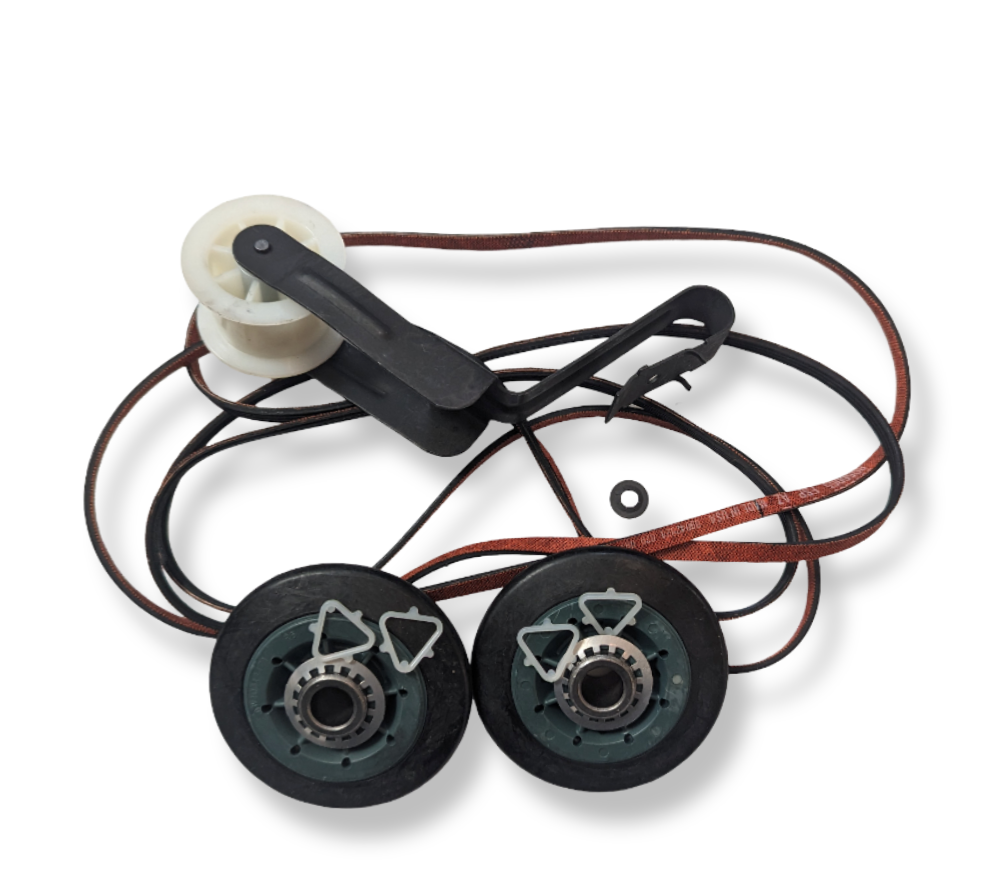 OEM Dryer Maintenance Kit 4392065 with rollers, belt, and pulley for Whirlpool and Kenmore dryers.