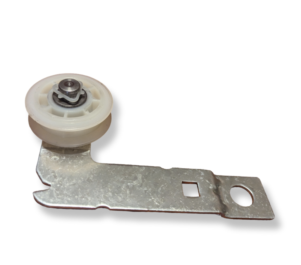 W10837240 Dryer Idler Pulley and Bracket for Whirlpool dryers, OEM replacement part.