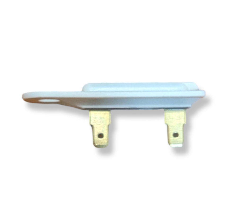OEM WP3392519 Dryer Thermal Fuse, safety replacement, side view, prevents overheating.