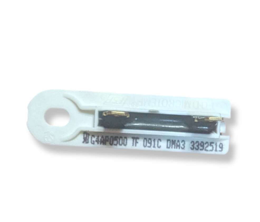 OEM WP3392519 Dryer Thermal Fuse for Whirlpool dryers, safety replacement to prevent overheating.