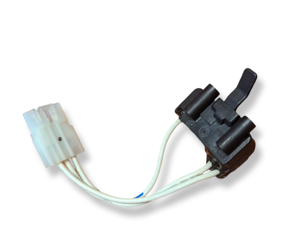 OEM WP3406107 dryer door switch assembly for Whirlpool dryers.