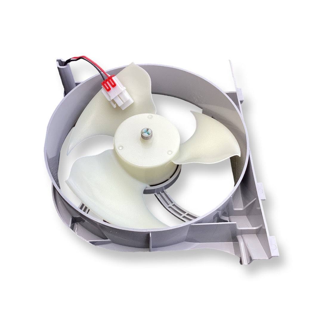 Samsung DA97-15765C condenser fan motor assembly for refrigerator cooling efficiency.