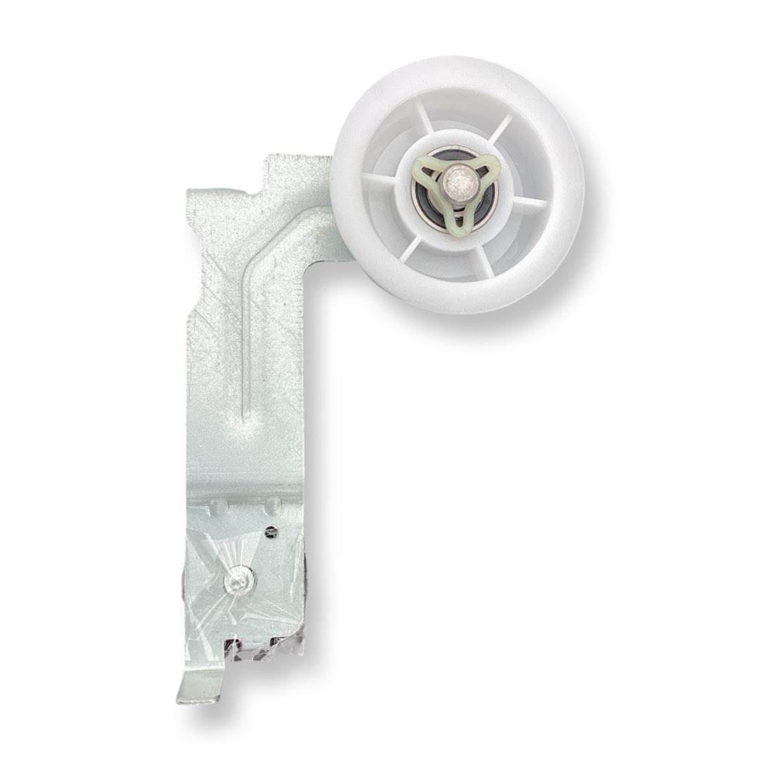 Samsung DC93-00634A idler pulley assembly for dryer belt tension maintenance.