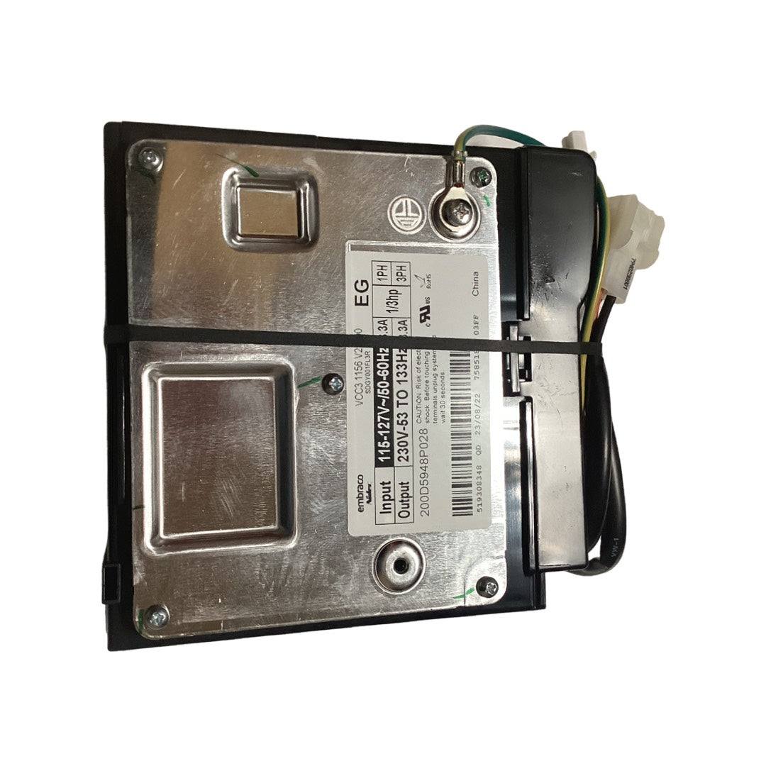 GE WR49X10283 inverter board for GE refrigerators, OEM replacement part for compressor speed regulation.